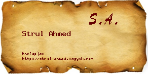 Strul Ahmed névjegykártya